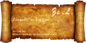 Zsupán Lajos névjegykártya